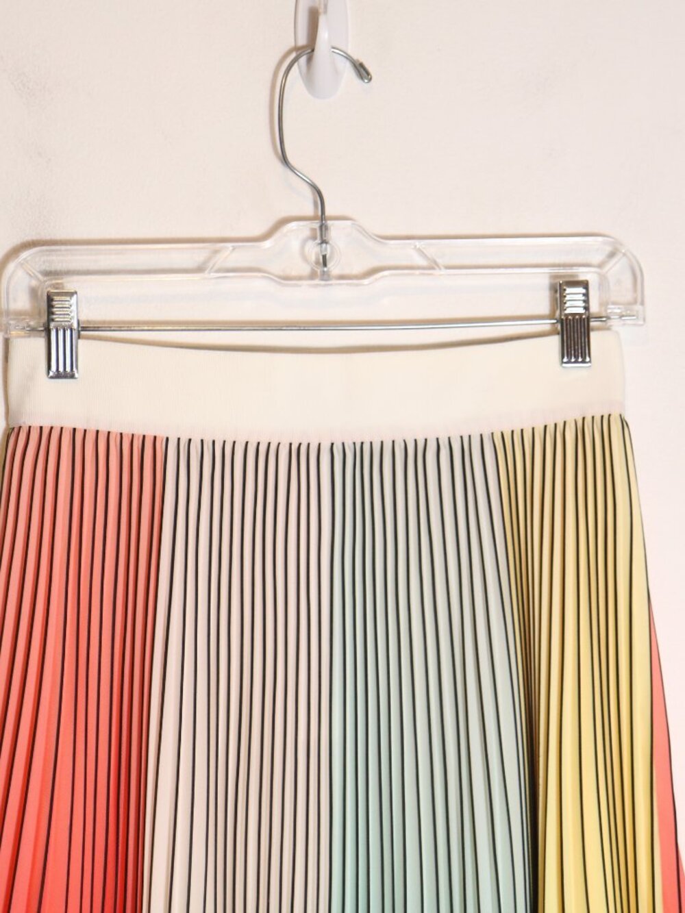 Alice + Olivia Arden Pleated Midi Skirt Womens 4 Multi Color High Rise Preppy - Picture 3 of 7